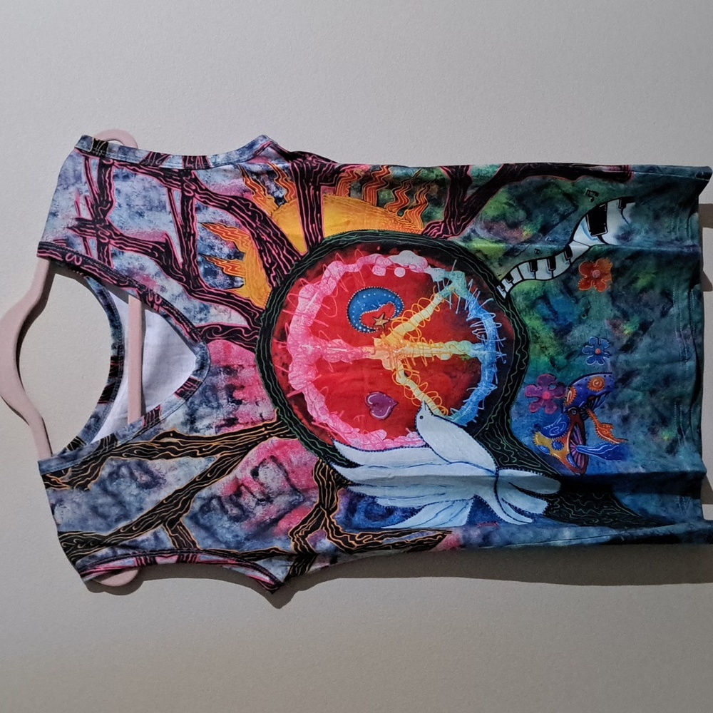 ♥️Colorful Peace Sign Graphic Tank Top - Picture 7 of 8
